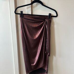 Blu Pepper Metallic Midi Skirt in Rich Purple